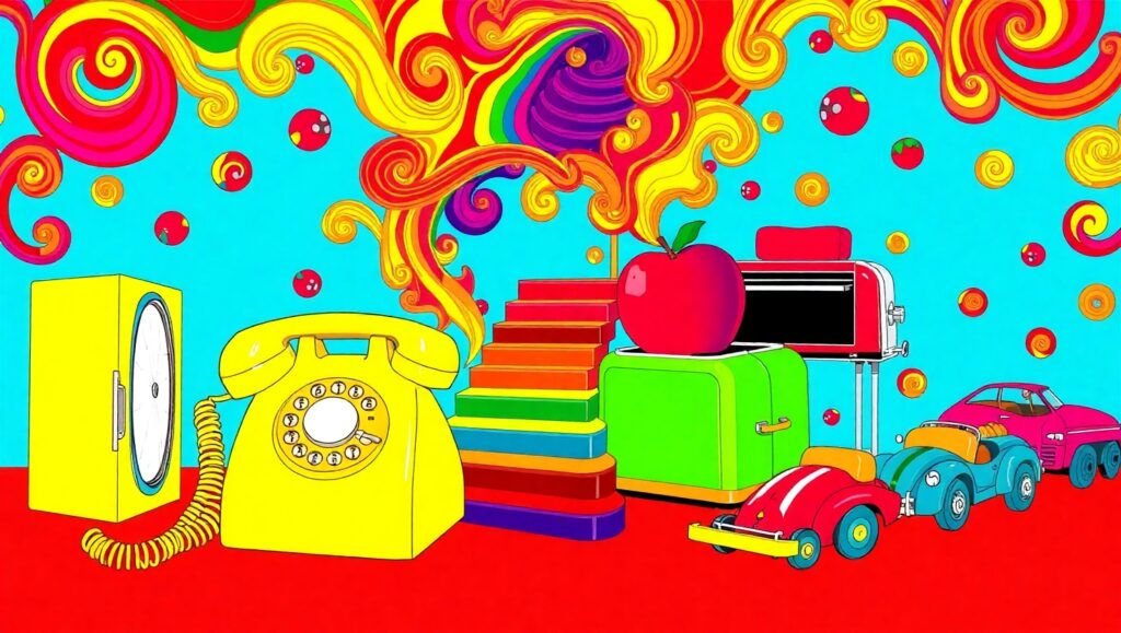 Vibrant Surrealism in Pop Art Style – free AI stock image