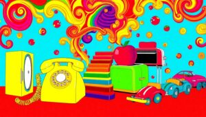 Vibrant Surrealism in Pop Art Style – free AI stock image