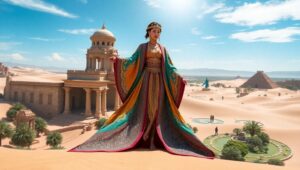 Vibrant Traditional Costume in Nature – free AI stock image
