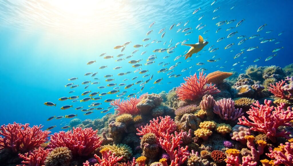 Vibrant Underwater Coral Ecosystem – free AI stock image