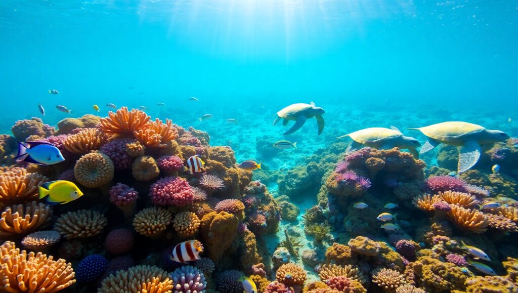 Vibrant Underwater Life in Coral Reef – free AI stock image
