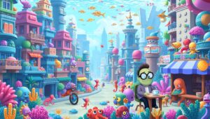 Vibrant Underwater Pixel Paradise – free AI stock image