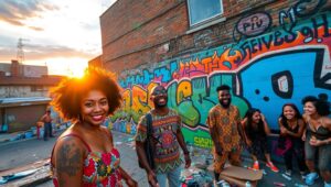 Vibrant Urban Graffiti Scene – free AI stock image