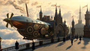 Victorian Airship Haven in – free AI stock image