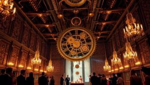 Victorian Ball in a Steampunk World – free AI stock image
