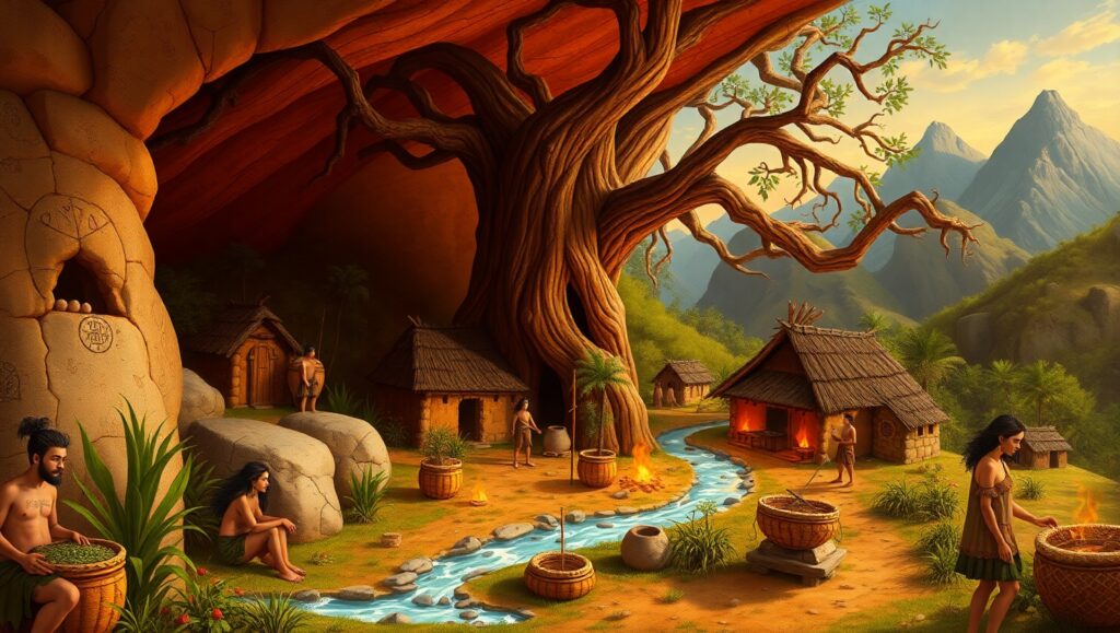 Village Life in Ancient – free AI stock image