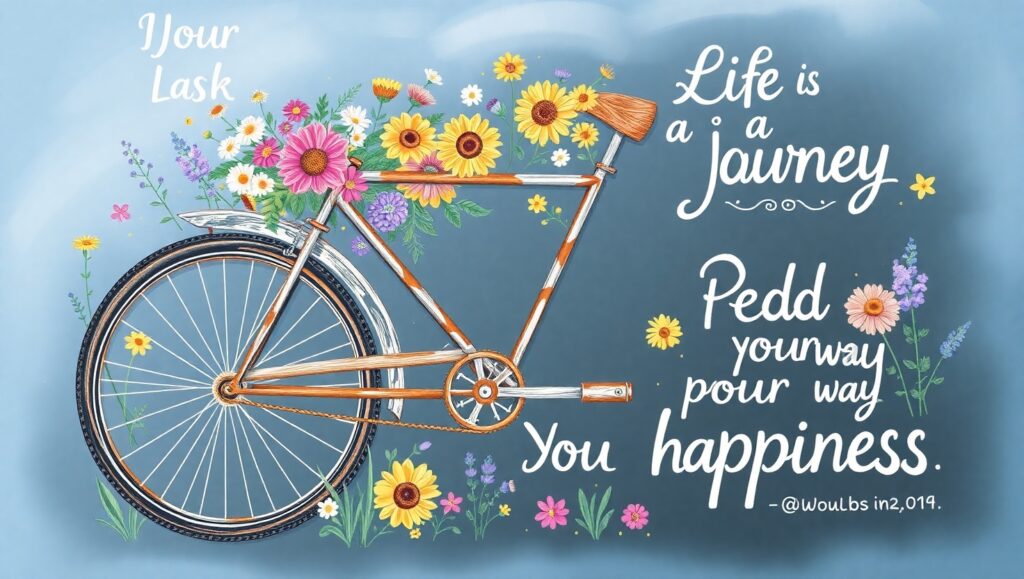 Vintage Bicycle and Wildflowers Design – free AI stock image