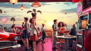 Vintage Diner Vibes from the 50s – free AI stock image