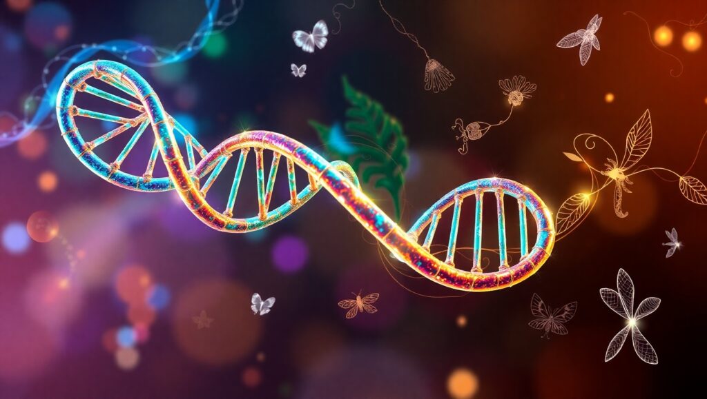 Vivid DNA and Life Connections – free AI stock image