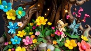 Whimsical Fantasy Forest in Clay Z8U – free AI stock image