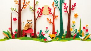 Whimsical Papercraft Forest Adventure – free AI stock image