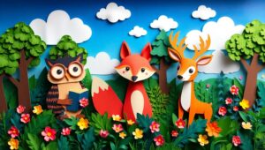 Whimsical Papercraft Forest Scene 2Pm – free AI stock image