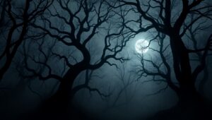 Whispers of the Haunted Forest – free AI stock image