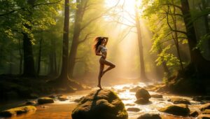 Yoga Harmony in Nature’s Calm – free AI stock image