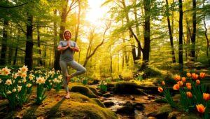 Yoga in a Serene Forest Clearing – free AI stock image