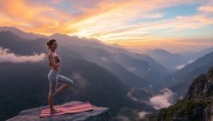 Yoga in Nature’s Embrace – free AI stock image