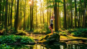 Yoga Practice in Nature’s Embrace – free AI stock image