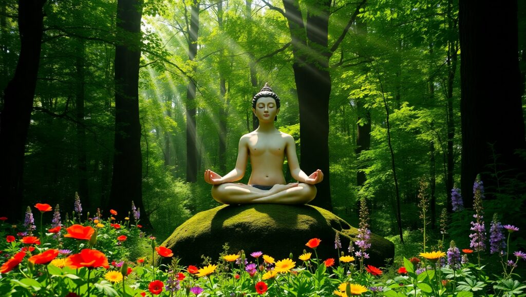 Yoga Serenity in Nature’s Embrace – free AI stock image