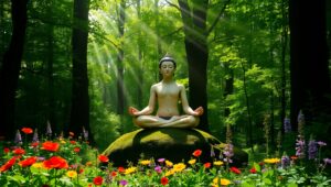 Yoga Serenity in Nature’s Embrace – free AI stock image