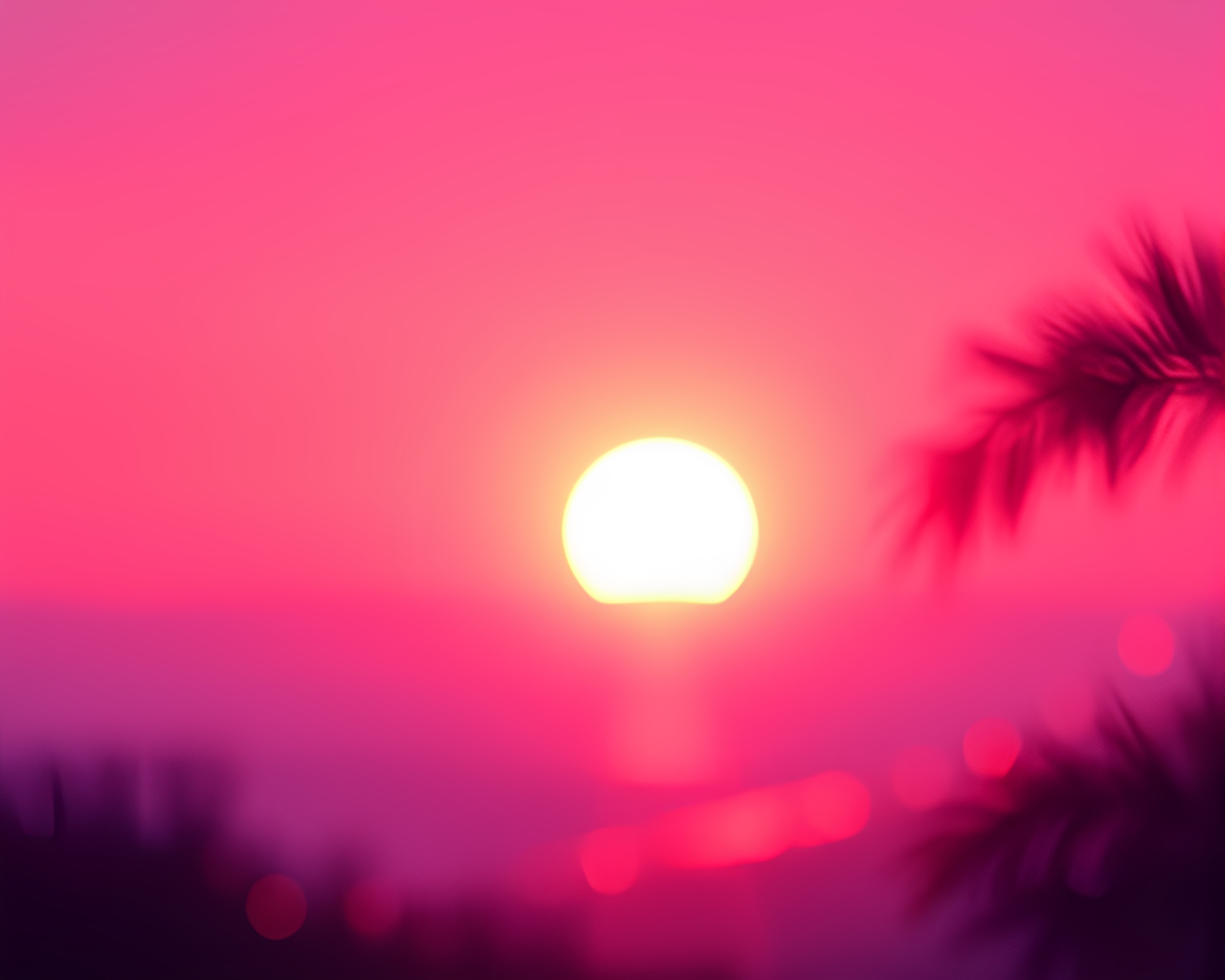 Vaporwave Sunset Over Infrared Landscape – free AI stock image