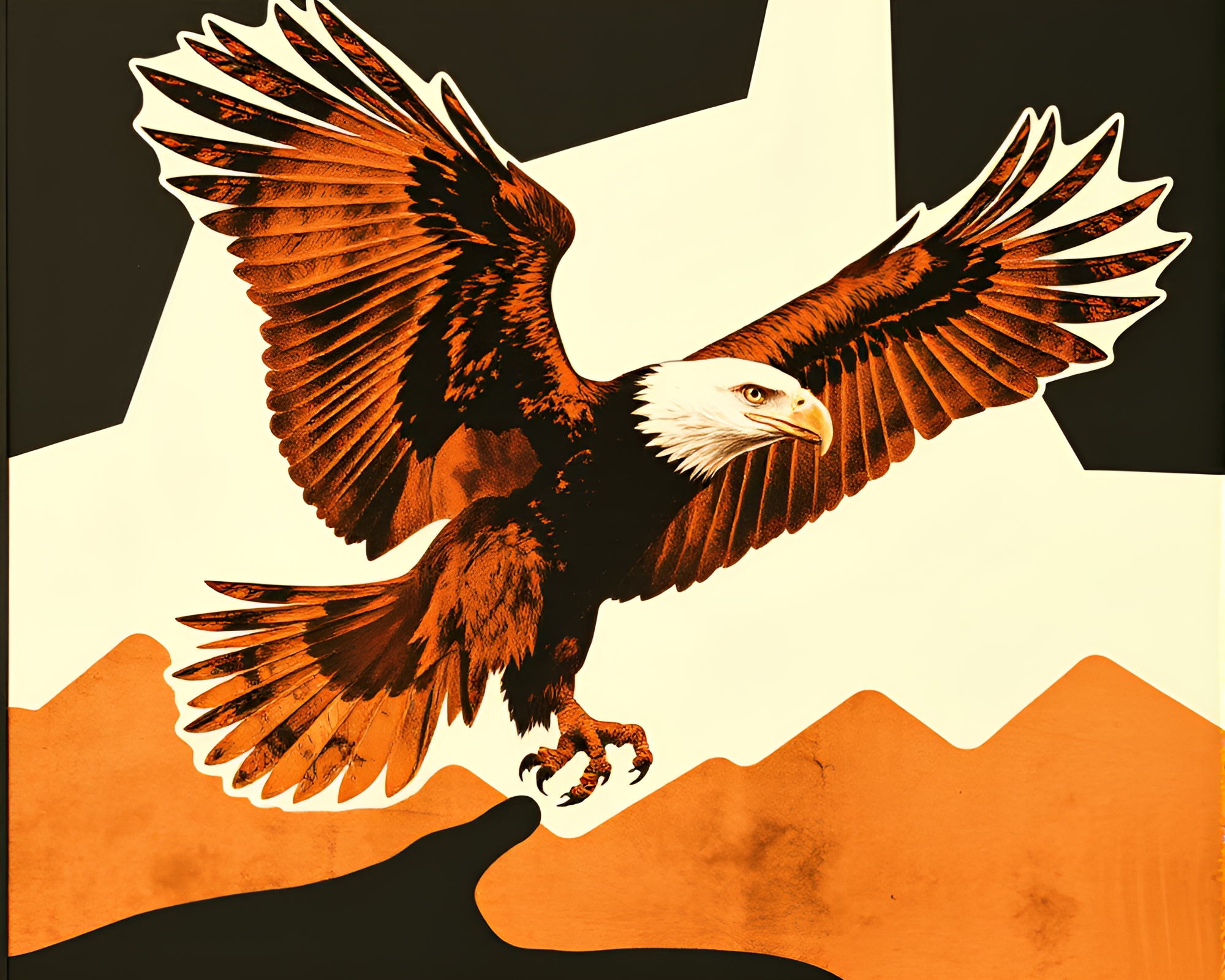 Eagle Collage in Noir Copper Tones – free AI stock image