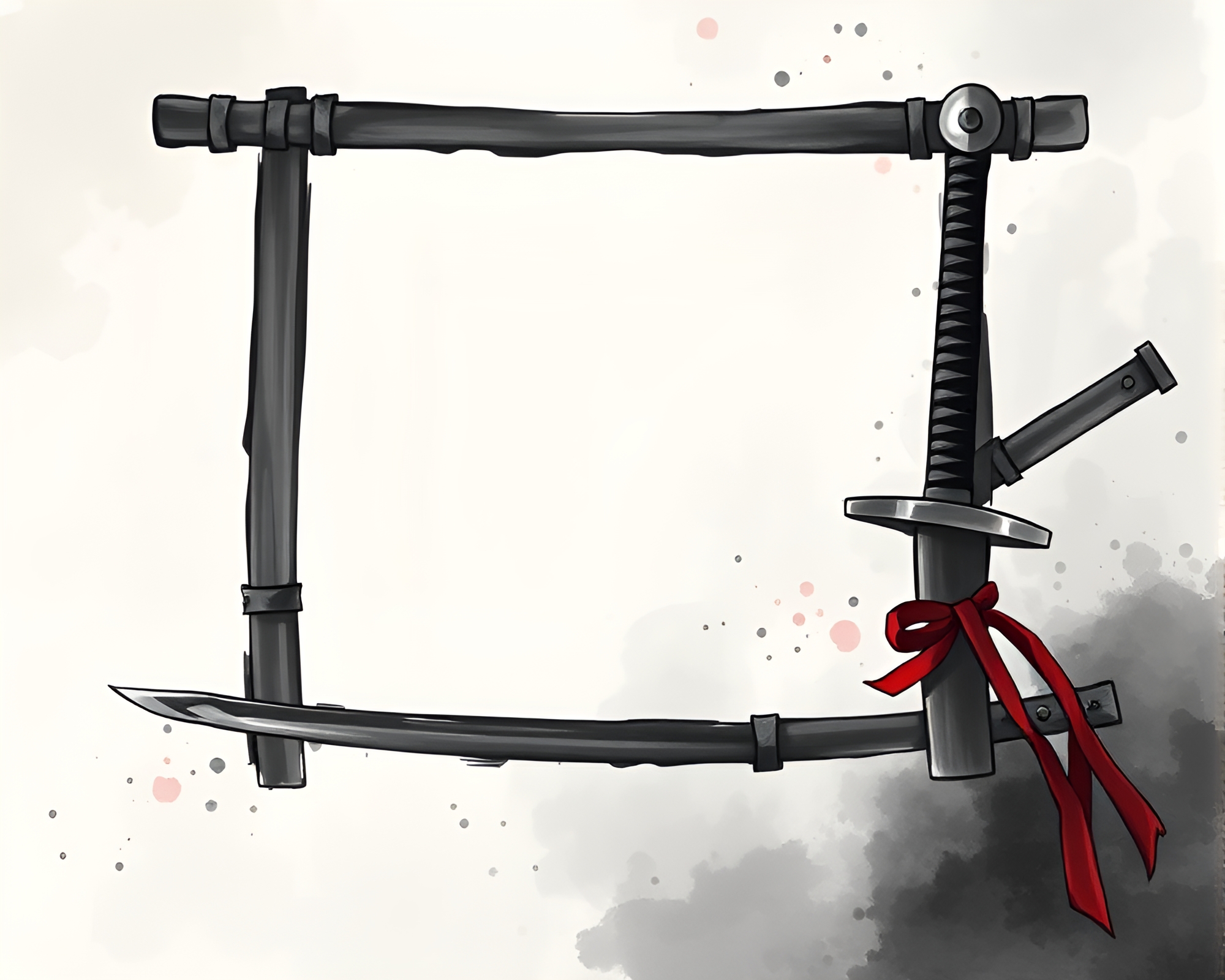 Samurai Warrior in Acidic Cartoon Frame – free AI stock image