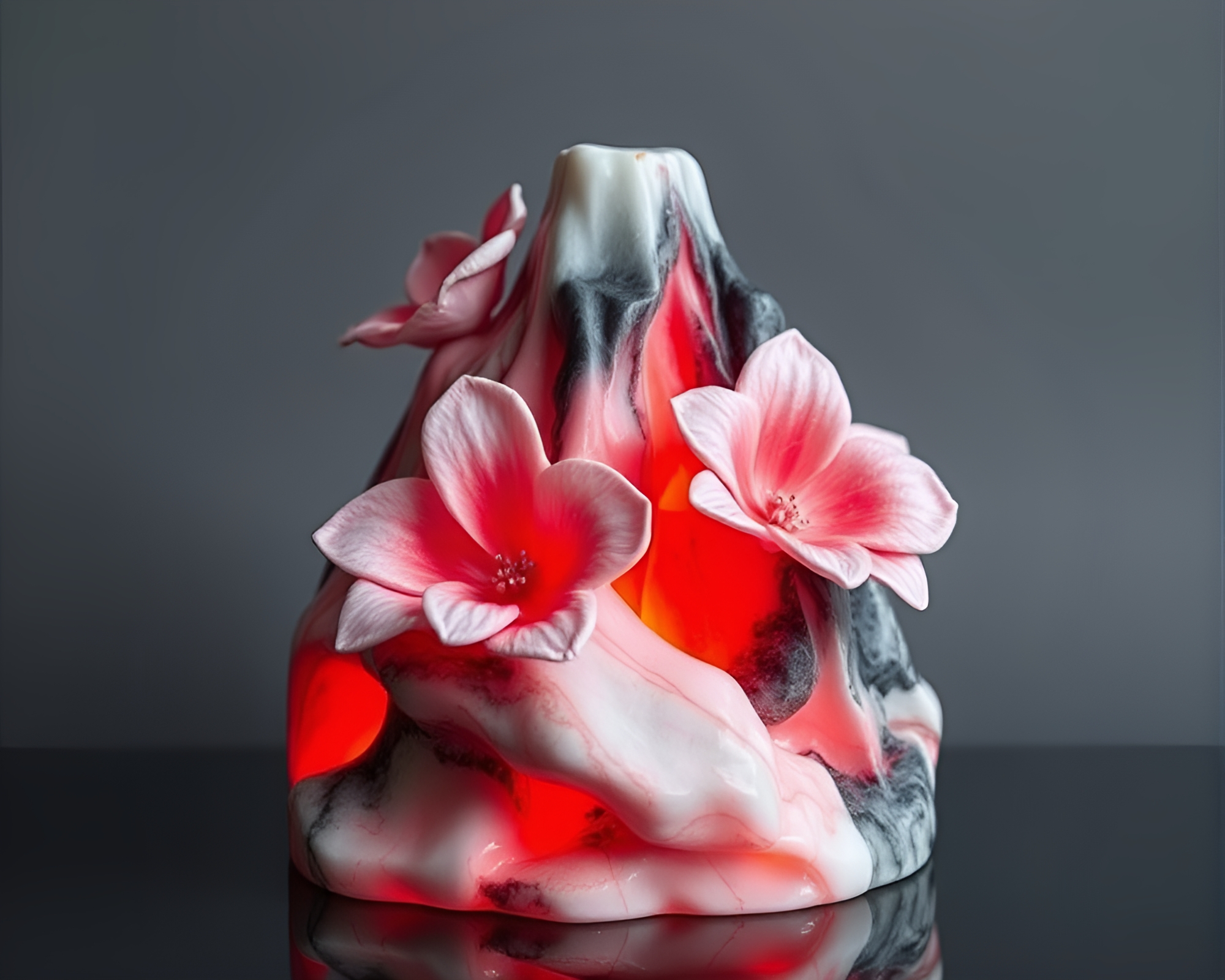 Marble statue engulfed in fiery cloth simulation – free AI stock image