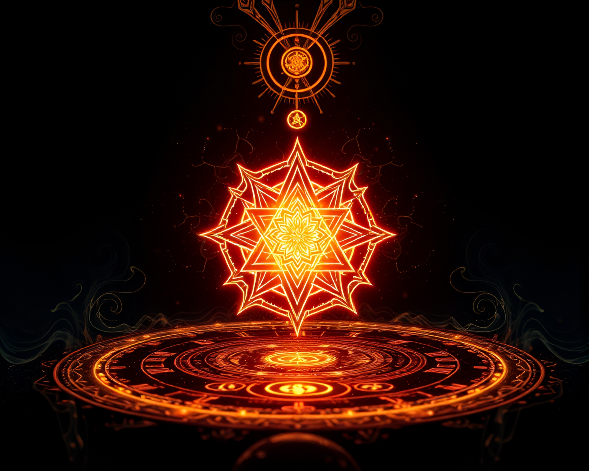 Esoteric Sigil Illuminated in Op Art Torchligh – free AI stock image