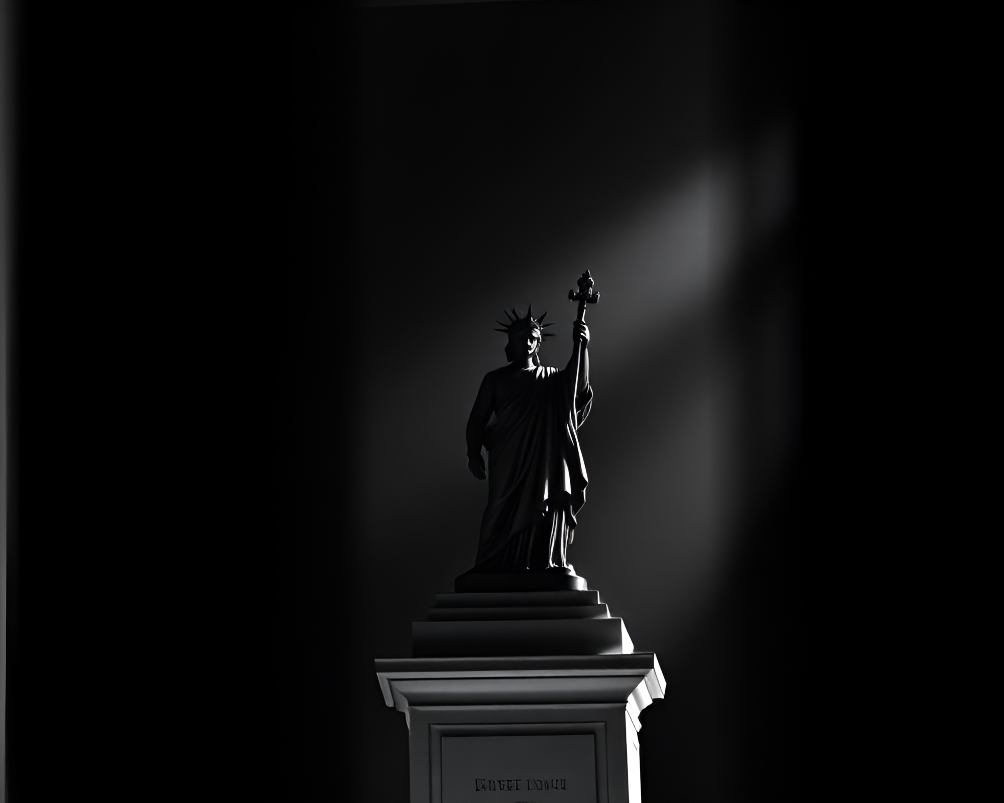 Statue of Noir: Rule of Thirds Framing – free AI stock image