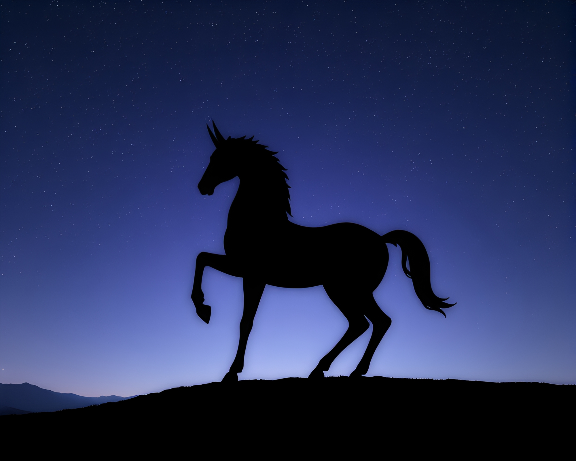 Majestic Centaur Shadow Silhouette Under Starlit Wireframe Sky – free AI stock image