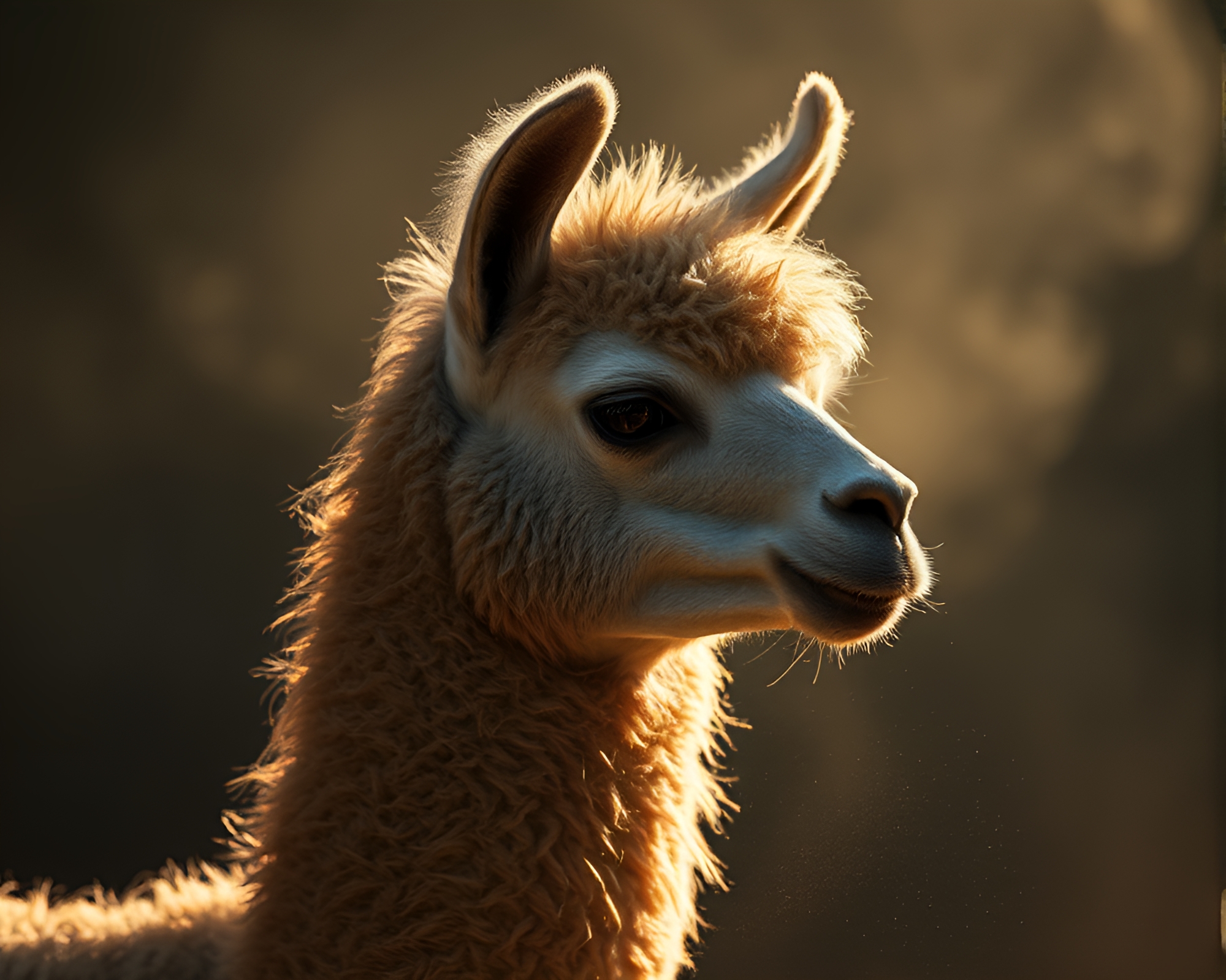 Dystopian Llama in Bright Dust Storm – free AI stock image