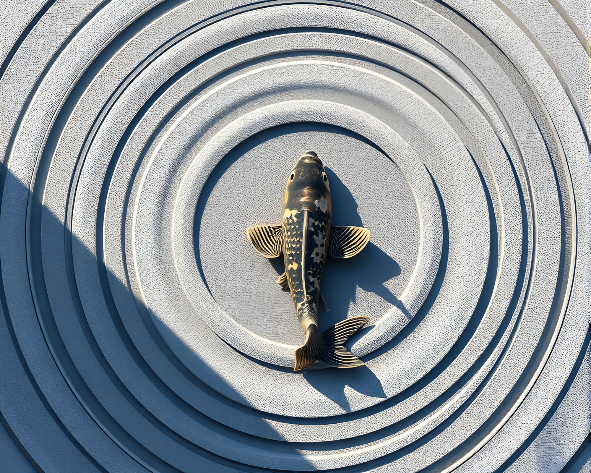 Serene Koi Pond on Twilight Cliffside – free AI stock image