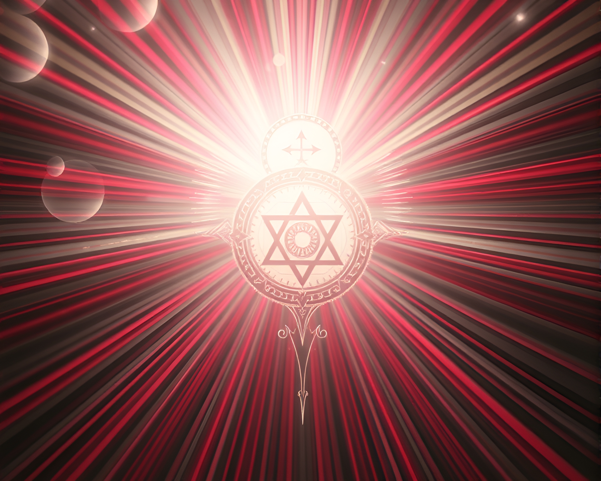 Ethereal Esoteric Sigil Illuminated by God Rays – free AI stock image