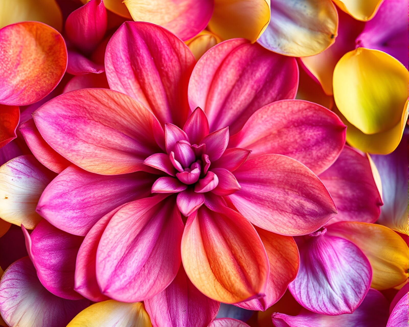Washed-out image of skateboard with cybernetic texture on flower petals
