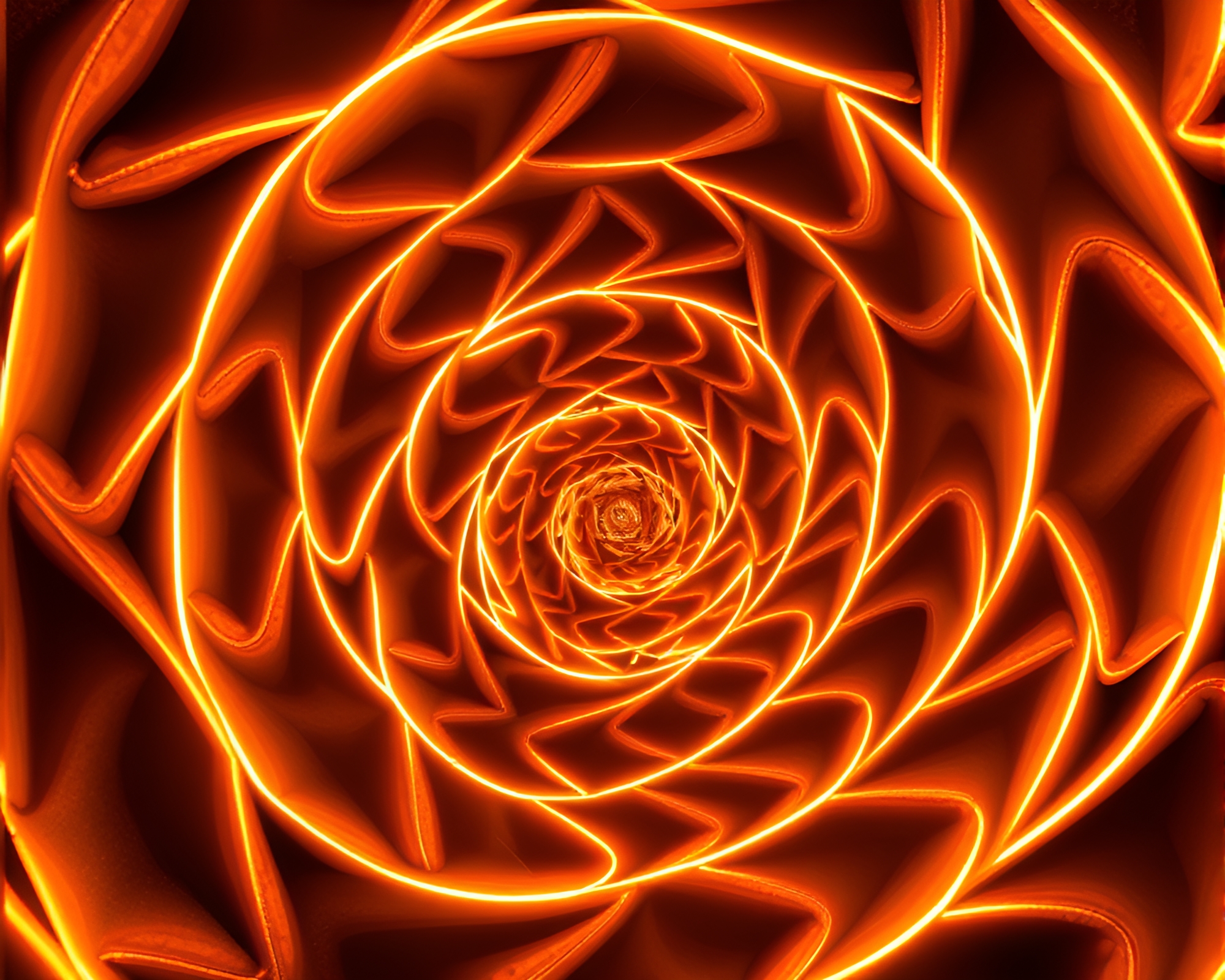 Neon Escher Tessellation with Golden Spiral Composition – free AI stock image
