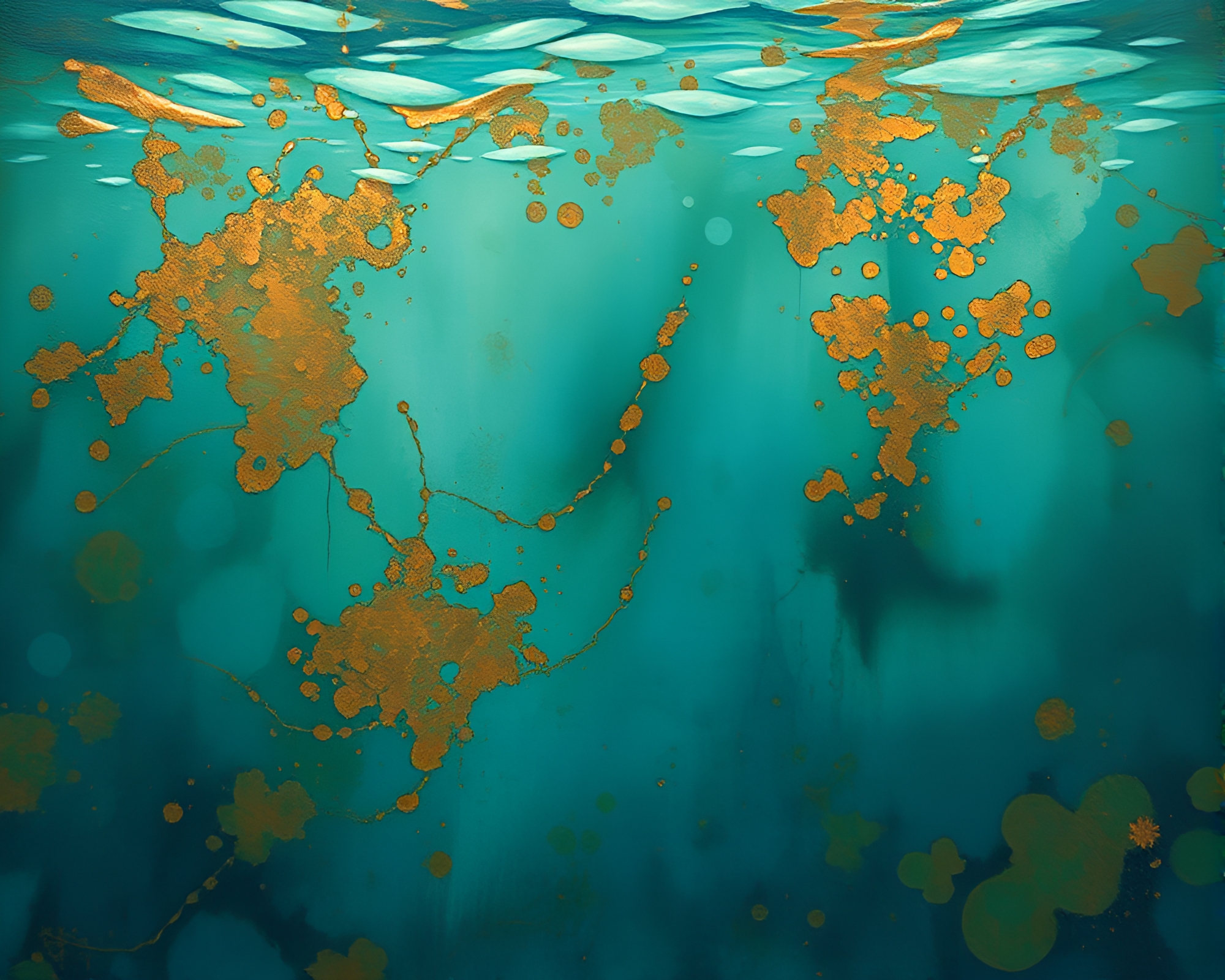 Verdigris Submarine Exploration in Oil-rich Waters – free AI stock image