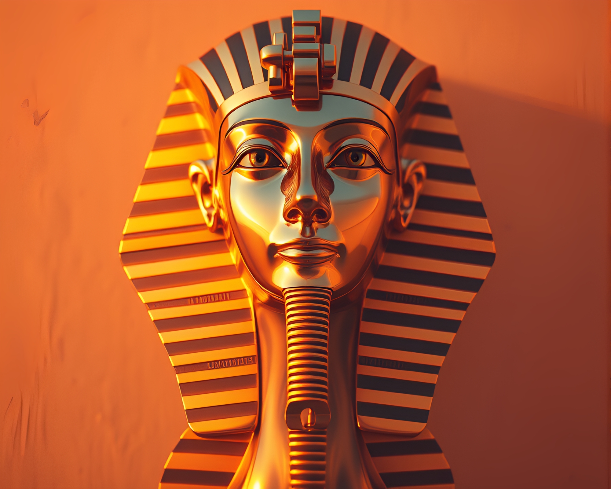 Ethereal Pharaoh’s Mask Double Reflections X-Ray Style – free AI stock image