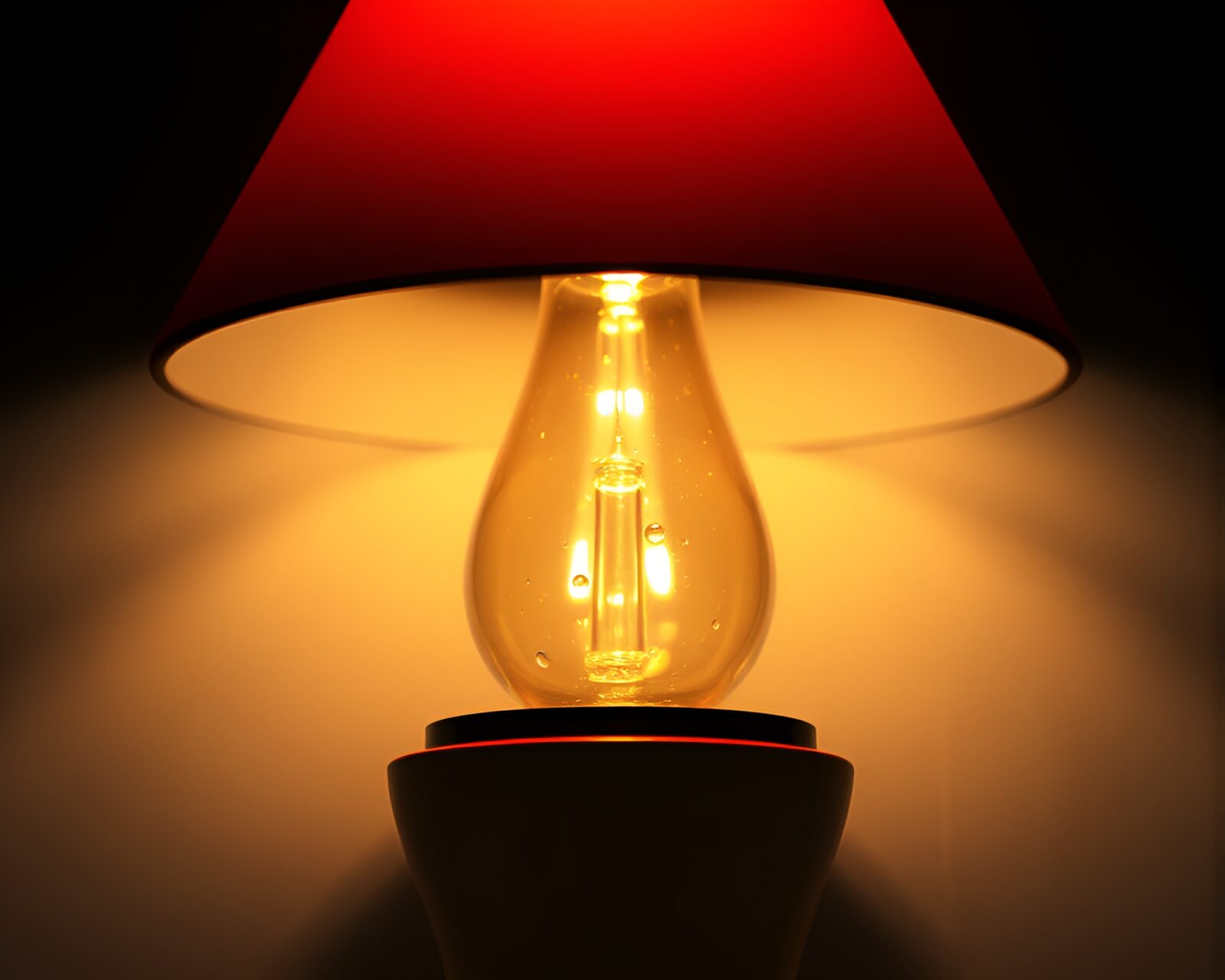 Mystical blueprint-style lamp with dew drops glowing in rim lighting