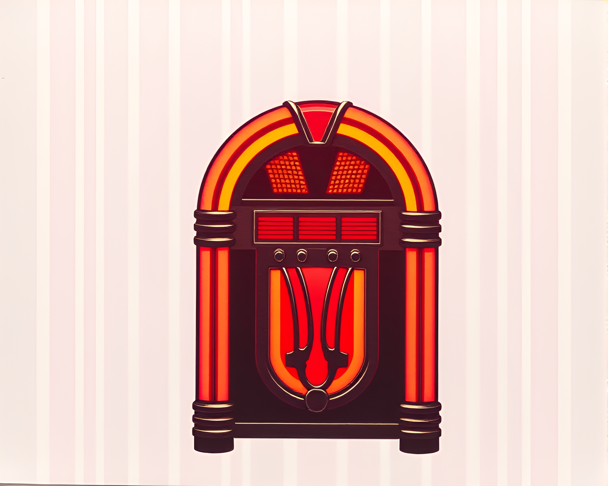Vintage Jukebox with Retro Screen Print Aesthetics – free AI stock image