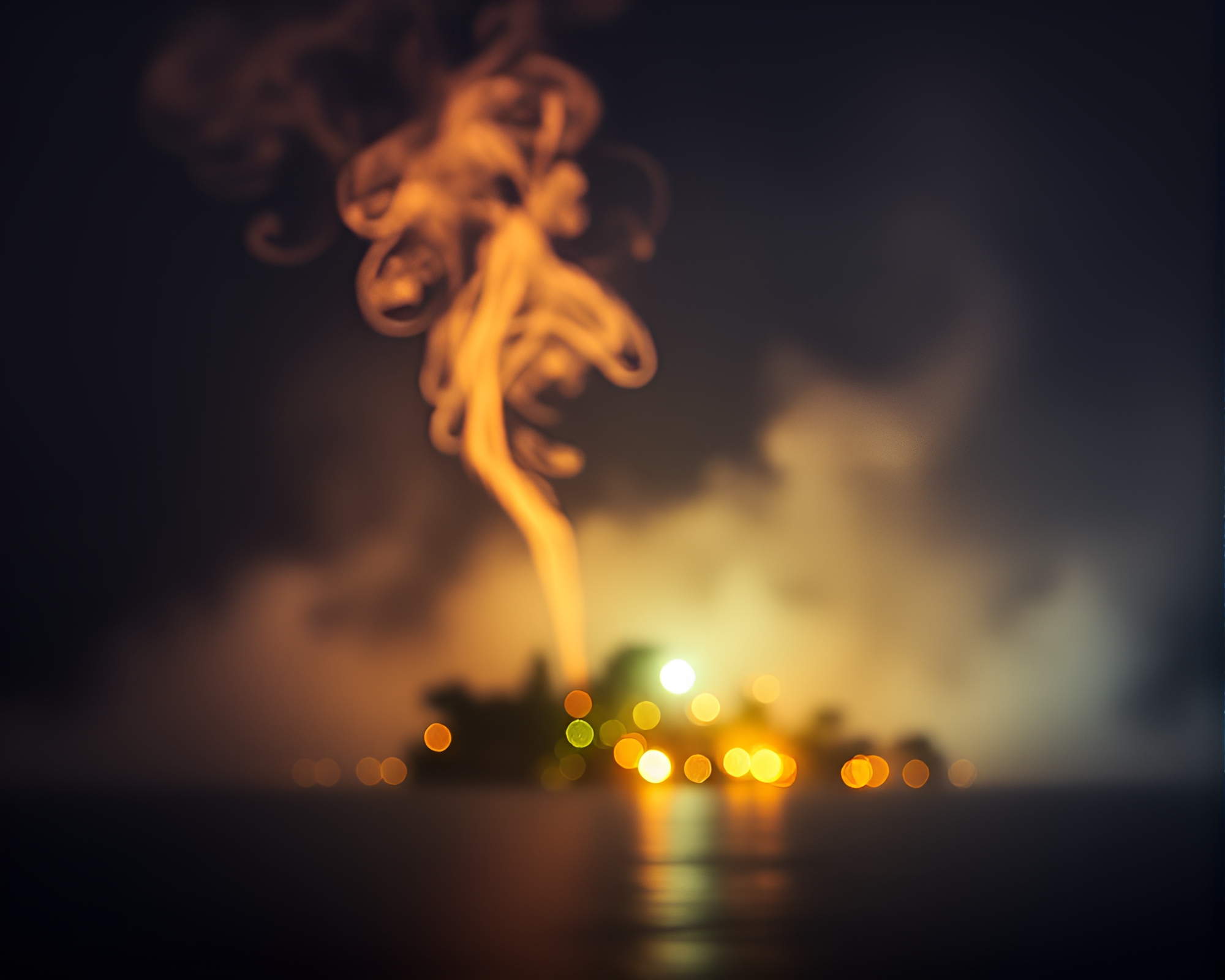 Mystical Island Smoke Plume Swirl Surrealism – free AI stock image