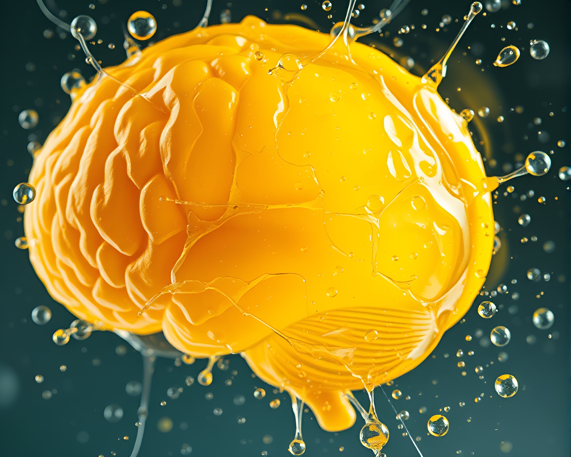 AI Brain Distorted Glass Lemon Zing Hatching – free AI stock image