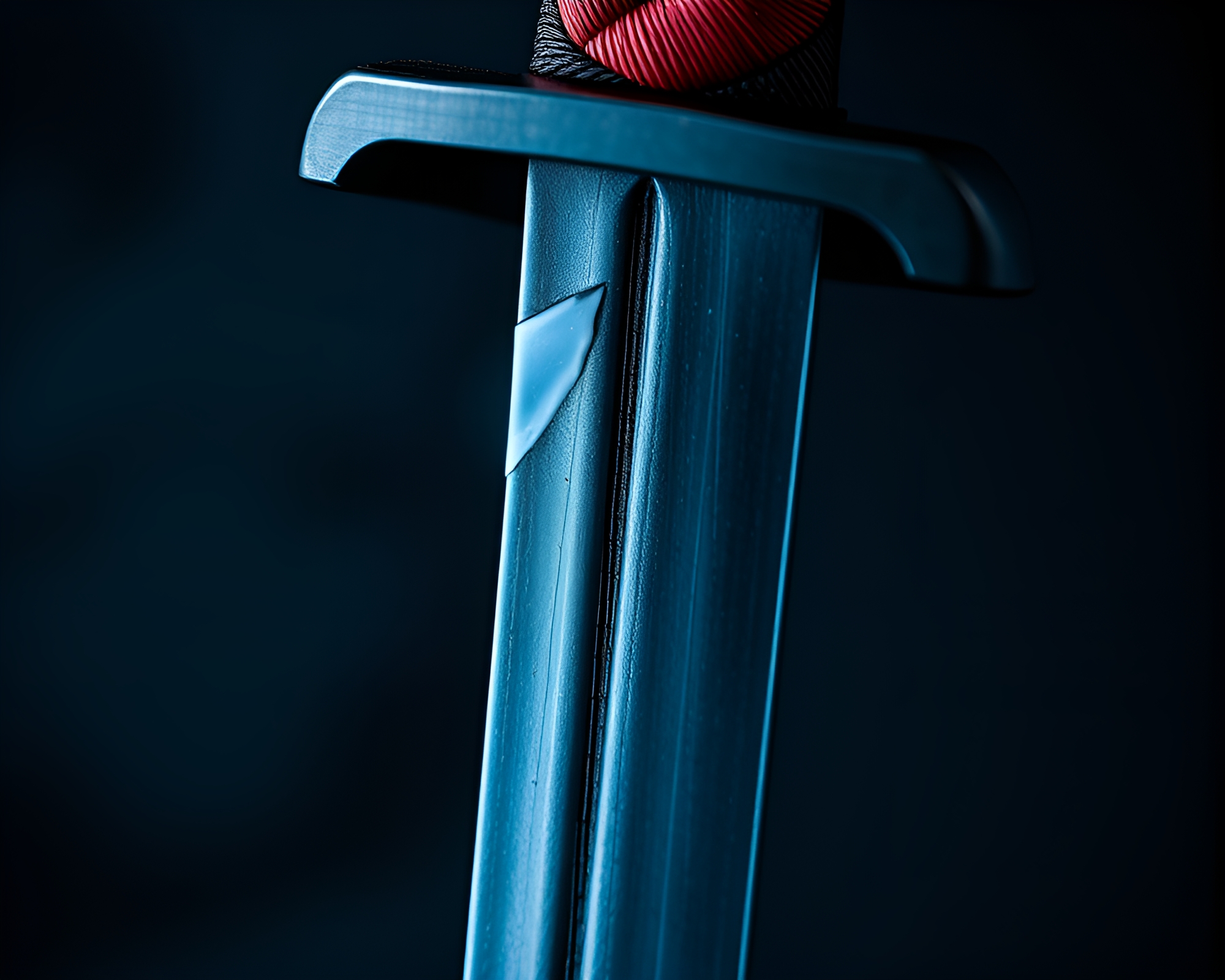 Samurai Warrior with Split Focus Engraved Sword – free AI stock image