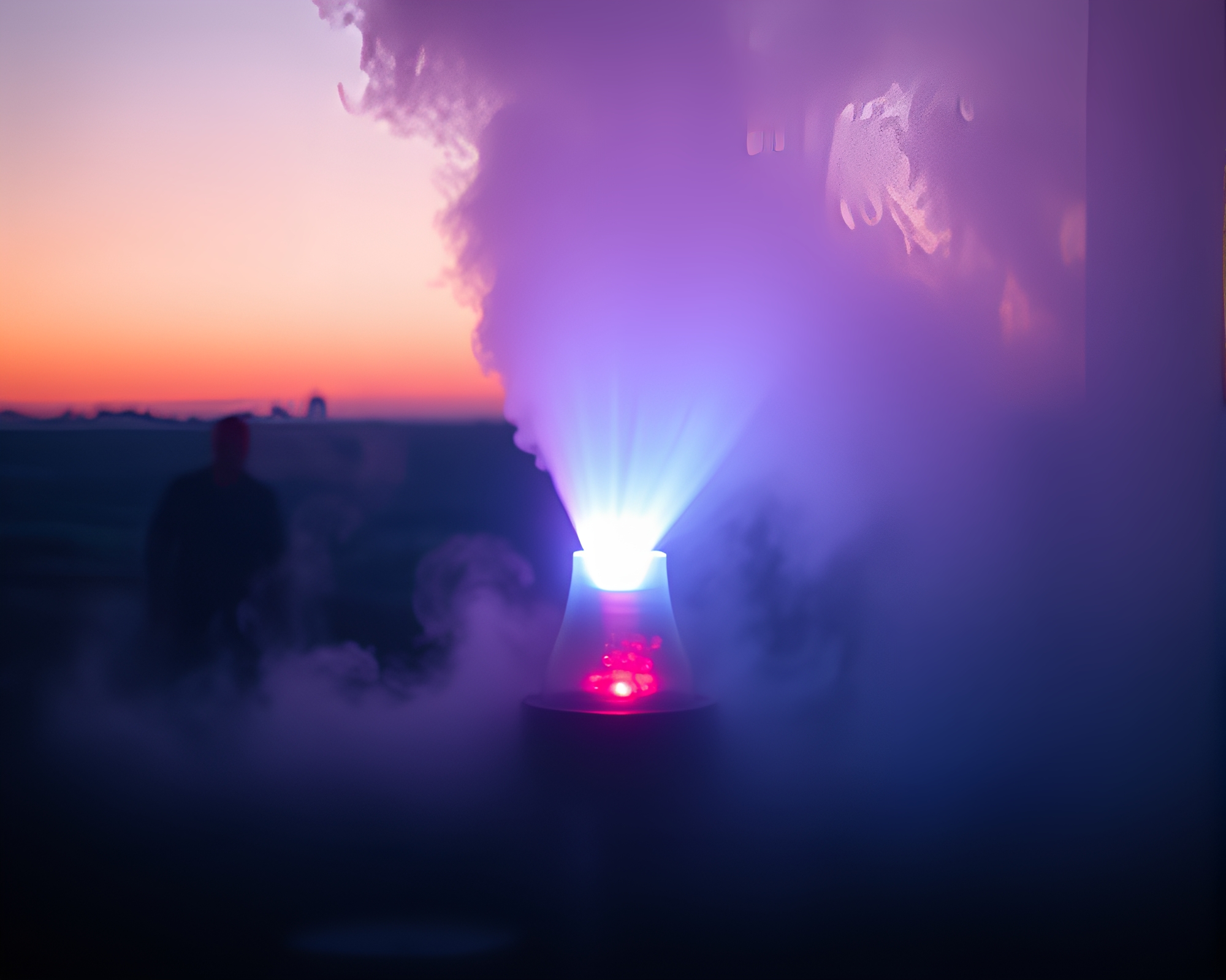 Zero-Point Energy Reactor Silhouette Glow – free AI stock image