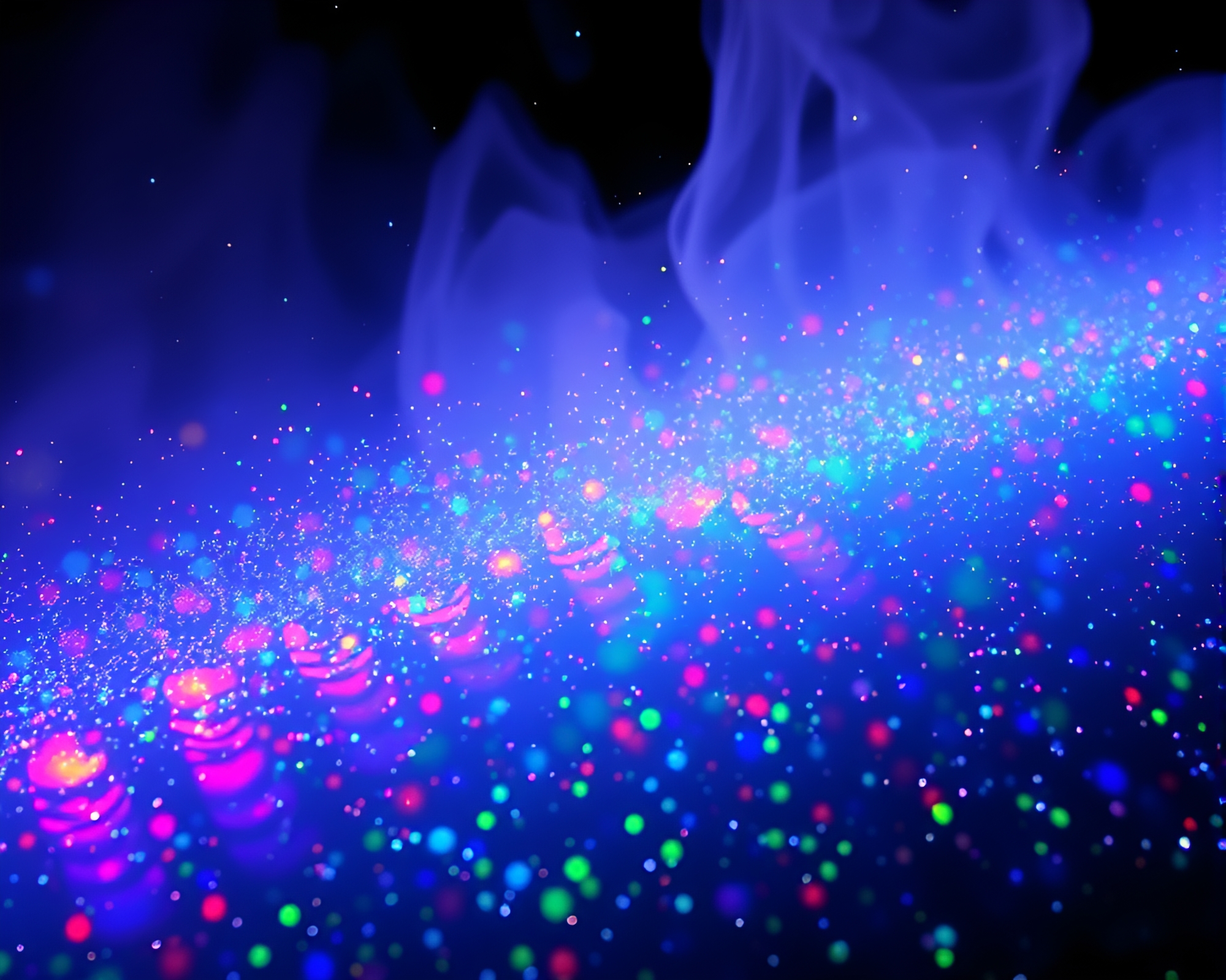 Iridescent Soap Film in Geyser Carnival Light Show – free AI stock image