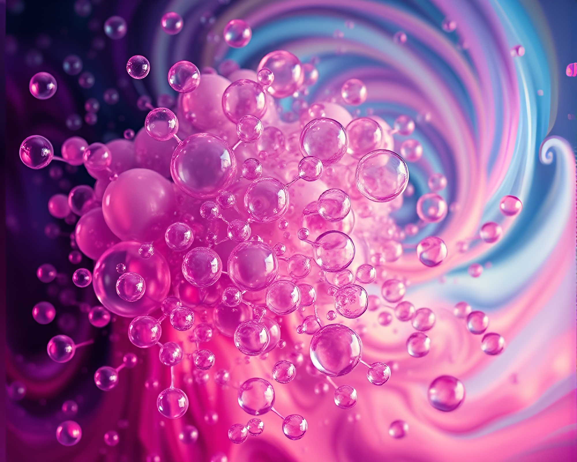 Psychedelic Bubble Cluster Swirls in Matte HDR Finish – free AI stock image