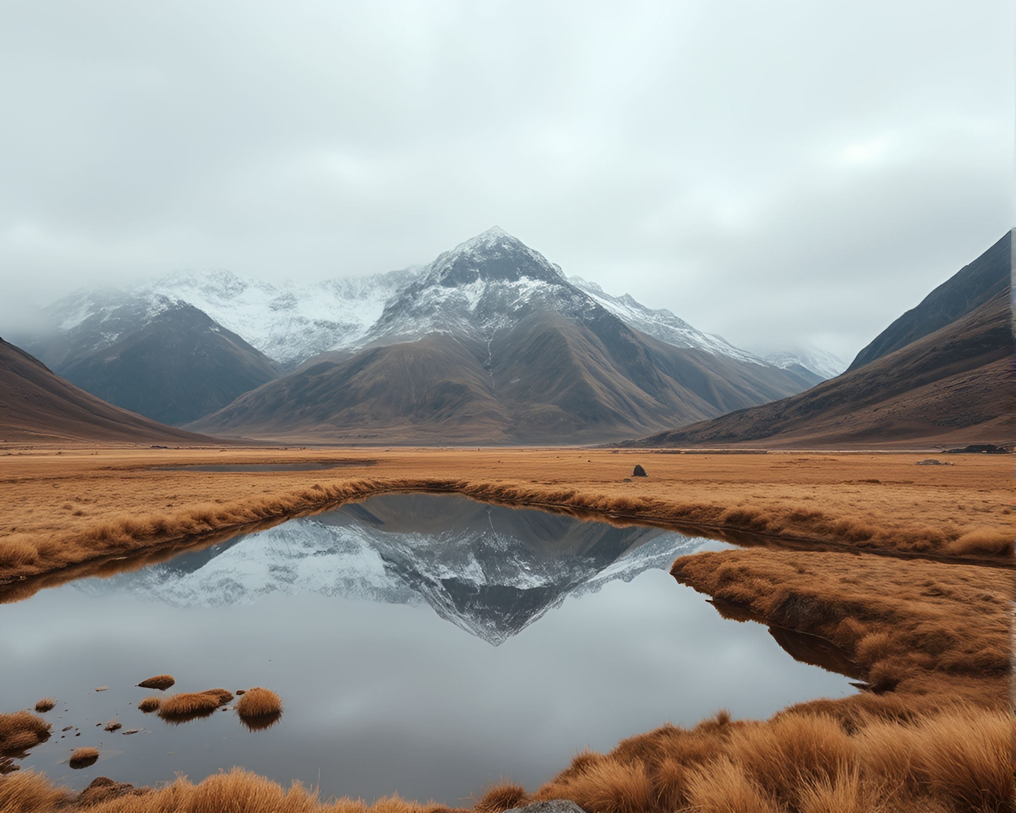 Shattered Valley Reflections – free AI stock image