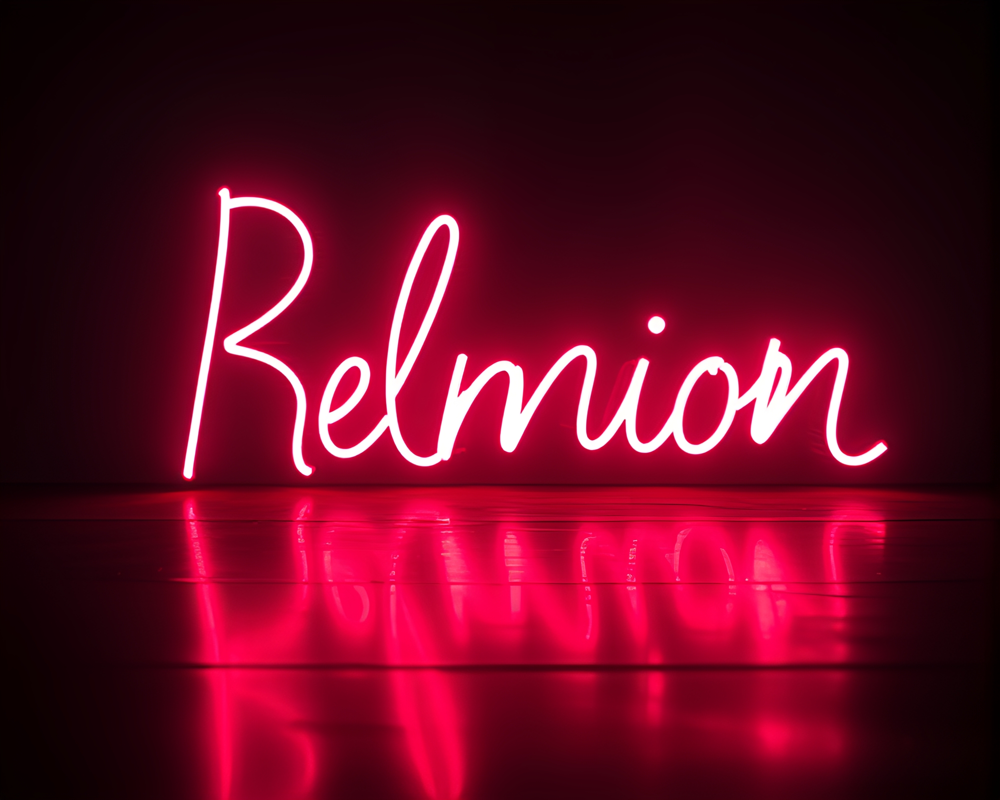 Neon Reflection: Handwritten Letter Silhouette – free AI stock image