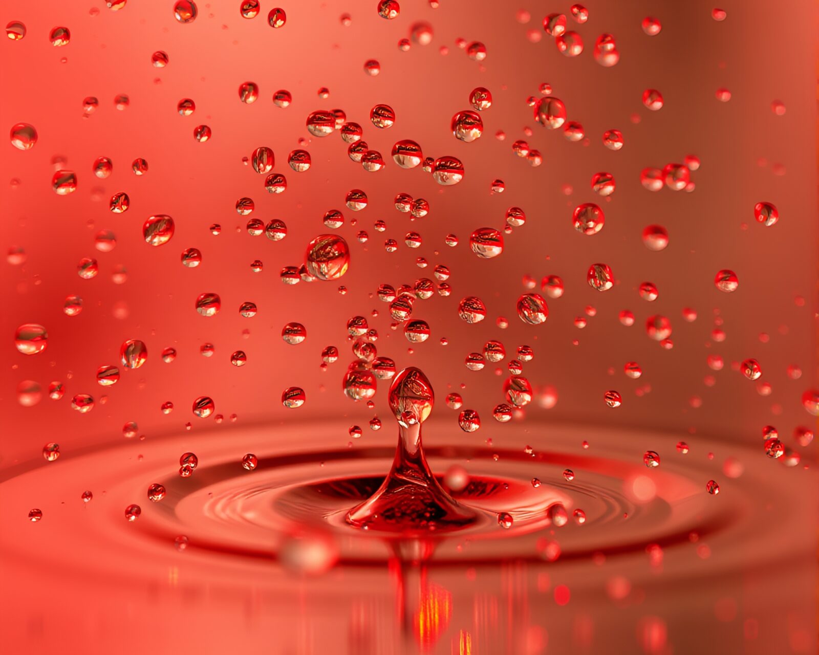 Surreal copper-toned water droplets morphing into mythical creatures