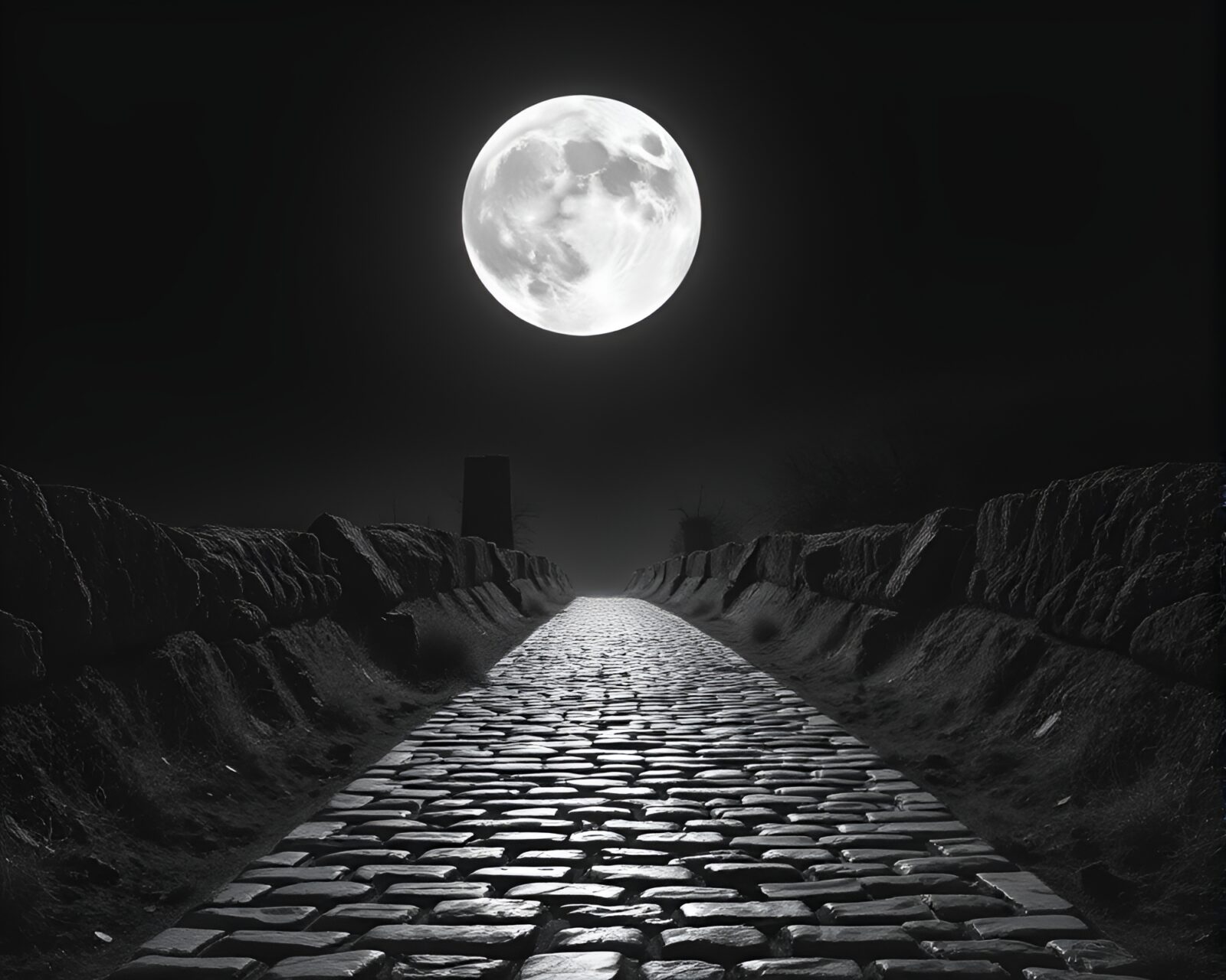 Majestic gryphon soaring above x-ray cobblestone path