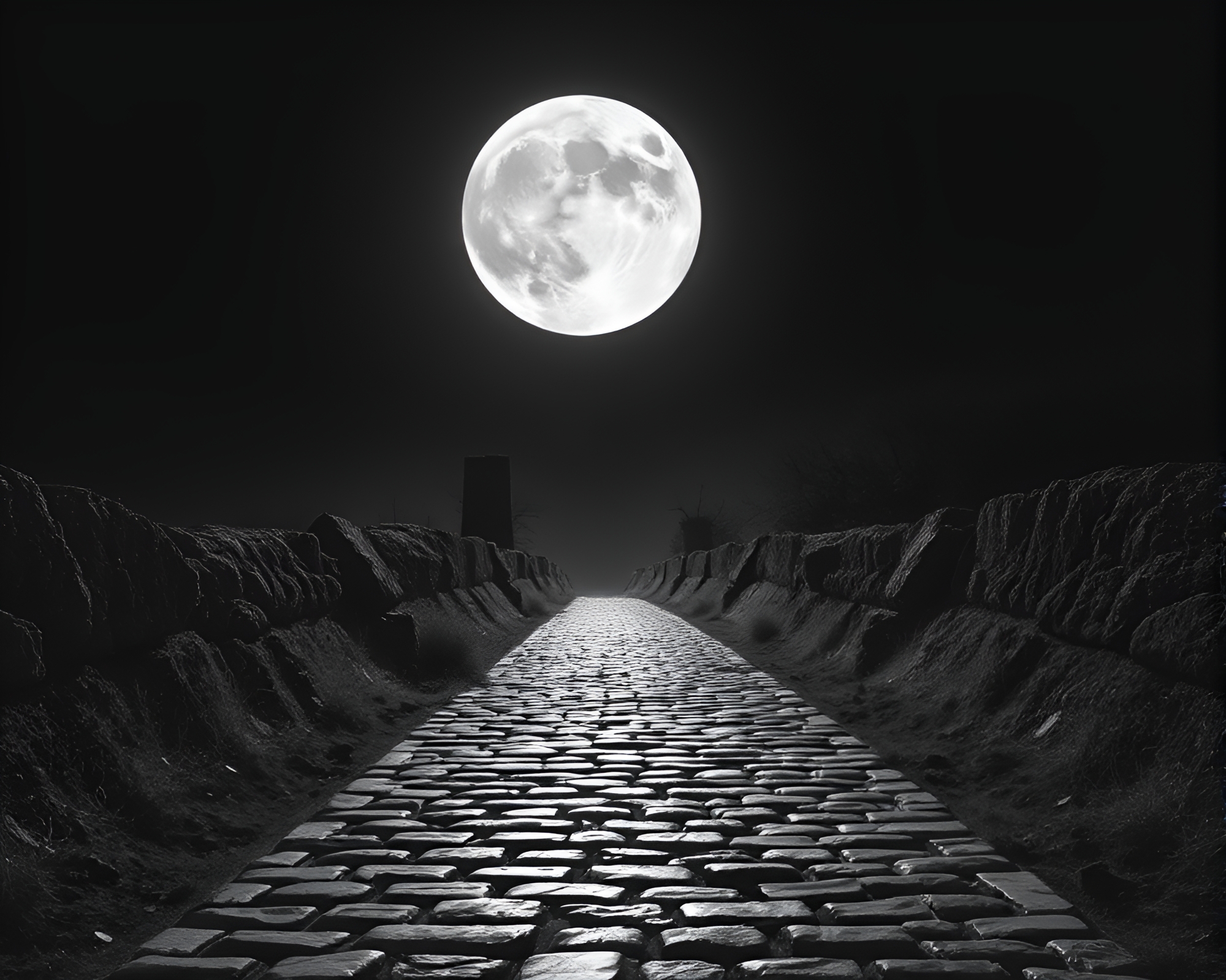 Gryphon Majesty on Lunar Cobblestone Path – free AI stock image